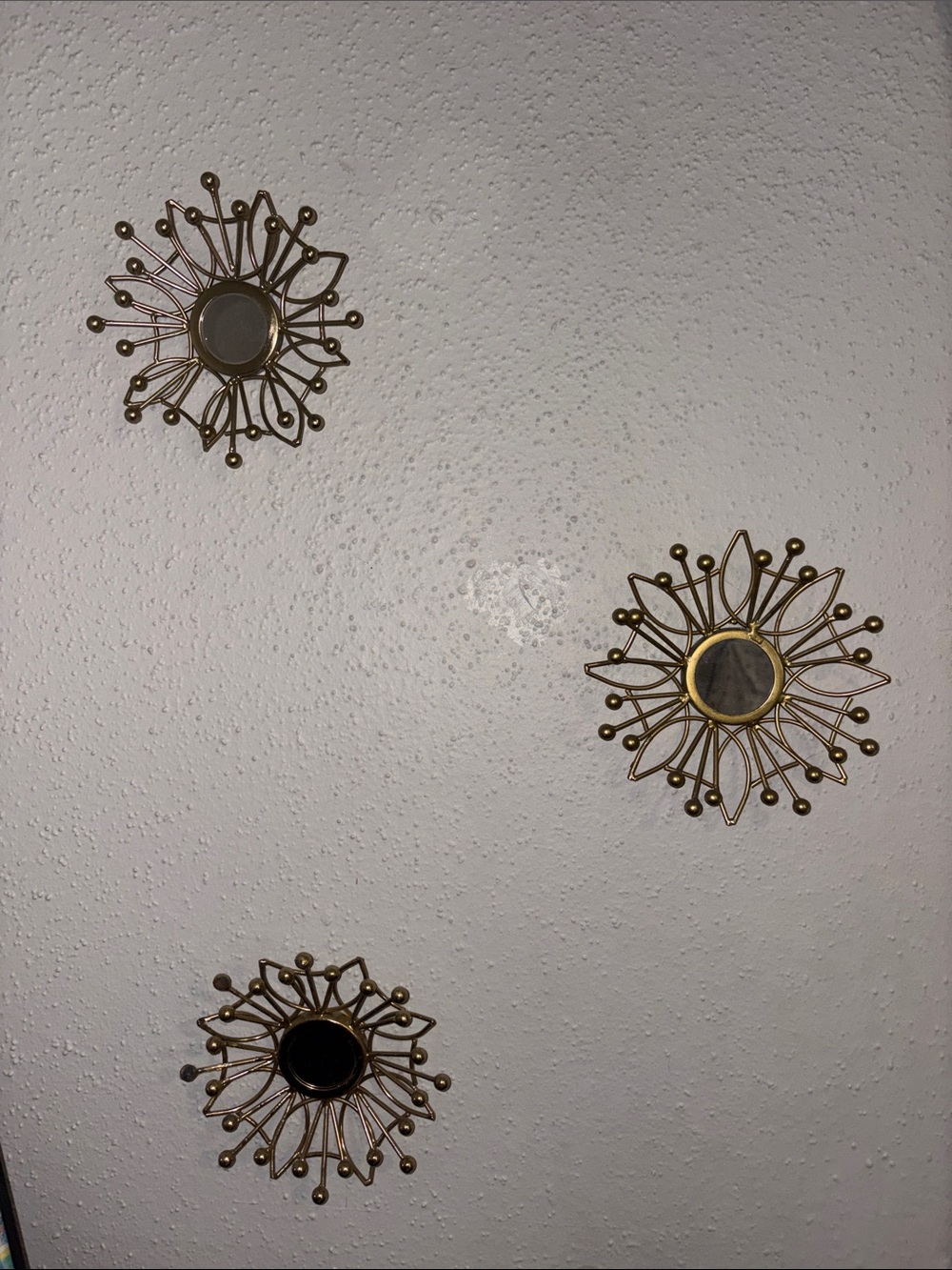 Gold Sunburst Mirror Set - Trio Wall Accent